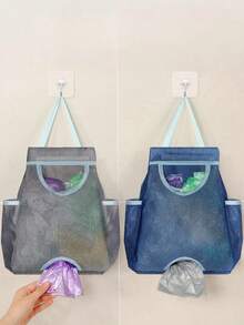 Plastic Bag Storage Box Organizer, Wall-Mounted Washable Net Bag Dispenser - Multicolor - View 2