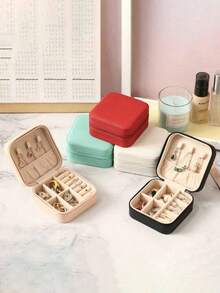 1 Stück Schmuckbox, Make-up Box, Halskette Ring Schmuckaufbewahrung und Organizer, tragbare Schmuck Ohrringbox für Lippenstift, Make-up Pinsel, Lipliner, Lidschattenpalette, Kosmetika, Hautpflege, Stifte, Puderpuff, Kamm, Nagellack, Schmuck, Parfüm, Büromaterial, Elektronik Schulbedarf