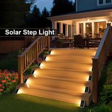 Solar Stair Lights 6 Pack, Solar Step Lights Outdoor Waterproof IP67, LED Outdoor Step Light,Outdoor Light Decor For Garden Stair, Deck, Front Step, Front Porch, And Patio - 2PCS - View 2