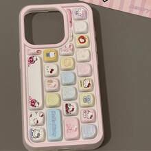 Sanrio 1pc Sanrio Mother's Day Gift Cute Hello Kitty Keyboard Design Shockproof Phone Case, Suitable For IPhone 16/15/14/13/12/11/8/7/X/XS Pro, Pro Max (Keyboard Style Random Due To Different Models)