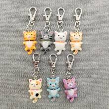 10pcs Cute 3D Flower Cat Resin DIY Accessories - Earrings, Pendants, Keychains, Bracelets