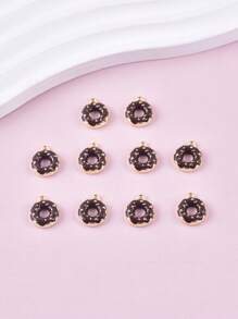 10pcs Mixed Style Cup, Teapot, Donut Shaped DIY Zinc Alloy Jewelry Pendant, Earrings, Necklace Accessories