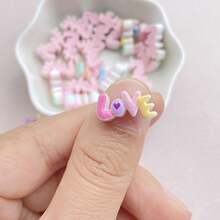 10/30/50pcs Resin Kawaii Mini Colorful LOVE Flat Back Nail Art Decorations, DIY Scrapbooking Accessories - Suitable For Weddings, Home Decor, Valentine's Day, Bows & Crafts - Random Colors - Multicolor - View 4