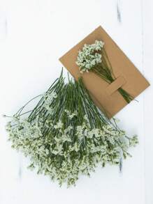 50/100 piezas/caja, Flores artificiales blancas mini secas de gypsófila (respiración de bebé) para rellenar jarrones de boda, hogar, oficina, fiesta, jardín, manualidades con tarjetas, decoración DIY (no incluye tarjeta de papel)