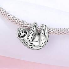 1 Pc S925 Sterling Silver Cute Sloth Beads, Commuter Casual Accessories, Suitable For DIY Bracelet Jewelry Making, Suitable As Ladies Gift, Memorial Gift, Birthday Gift
