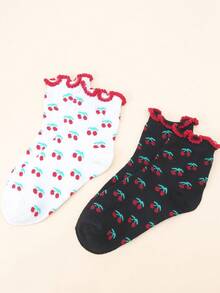 6 أزواج جوارب طويلة حتى الكاحل مزينة بأزهار ملونة وشريط أنيق للفتيات ، مناسبة للصيف - متعدد الألوان - مشاهدة 4