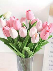 5pcs Premium Artificial Flowers, Real Touch Tulips Bouquet, DIY Craft Bridal Bouquet Home Table Living Room Decoration,For Wedding Room Home Hotel Party Event Christmas Decor,Valentine's Day