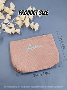 1/2Pcs Customized Bridesmaid Makeup Bags, Makeup Bags For Girls, Large Capacity Makeup Bags, Bridesmaid Wedding Gifts, Makeup Storage Boxes, Printed Makeup Bags, Makeup Bags, Bridesmaid Makeup Bags, Bridesmaid Gifts, Girl's Gifts Back To School - Multicolor - View 3