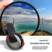 52mm & 67mm Adjustable Universal Polarized Lens Filters, High Definition Glare Reflection Reduction Lens Filter For Smartphones - Black 52mm Polarizing Filter - View 4
