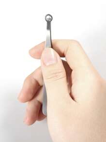 1pc Stainless Steel Round Head Nose Hair Trimmer, Blackhead Tweezers, Beard Trimmer, Eyebrow Trimmer, Beauty Tool