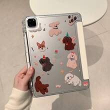 Magnetic Puppy Tablet Protective Case Compatible With IPad, Y-Fold Design With Pencil Slot, Compatible With IPad 2020/2021/2022 Pro 11 Inch, IPad 10th/11th Gen, IPad Air 4/5/6, Smart Sleep/Wake, Double-Sided Pattern, Anti-Bending Anti-Drop