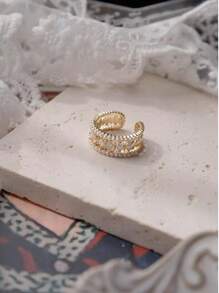 2025 Europe-US/Middle East, Japan & Korea Summer Leisure Copper Inlaid Classic Fashion Open Ring