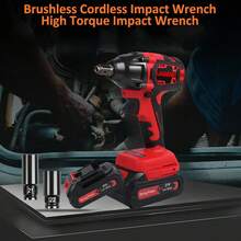 LINSEN Llave de Impacto Inalámbrica 2 en 1: Taladro y Pistola de Impacto Eléctrica, Destornillador Inalámbrico para Clavos y Birlos accesorios para moto herramientas mecánicas automotrices - Rojo - Ver 5
