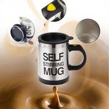 Coffee Cup Hot Drink, Stainless Steel Automatic Coffee Cup Stirrer, Automatic Magnetic Self Stirring Coffee Cup, Travel Tumbler Car Cup, Milk Chocolate Mocha, Creamy White Insulated Coffee Cup, Milk Tea Water Cup With Handle And Lid, Men's/Women's Coffee Cup, Suitable For Adults And Students To Use In School, Office, Picnic And Camping, Mother's Day Gift For Women