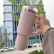 Compatible With Stanley Cup 40 Oz, 1 Piece, 40 Oz Stan Cup, 40oz With Handle, 40 Ounce Stainless Steel Insulated Water Bottle With Handle, 1200ml Wide Mouth Water Tumbler Iced Coffee Mug, Double-Walled Vacuum Insulation, Keeps Drinks Hot/Cold For Hours, Perfect For Outdoor, Gym, Travel,Hiking, Camping, Sports,Work, School, And Outdoor Adventures