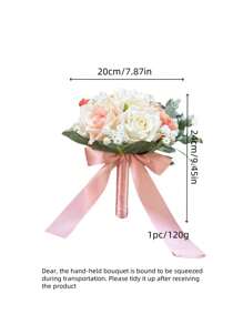1pc Small Artificial Bride Bridesmaids Wedding Bouquet, Nature Style Outdoor Photoshoot Decor