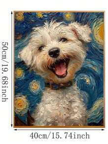 Happy Dog Artistic DIY Digital Oil Painting Kit, Craft Set For Adults, Bedroom/Wall Decor, Simple & Fun Painting, No Drawing Experience Required, Fulfill Your Artistic Dream, Self-Expression In Color, Best Gift, 40*50CM