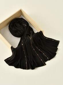 1pc Rhinestone Embellished Headband, Fashion Scarf Suitable For Daily Commute For Dress - Hot Diamond Solid Color - View 9