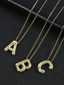 Fashionable Gold Copper A-Z 26 Letter Hanging Necklace, Charming Women's Jewelry