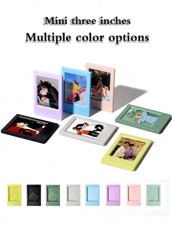1/2/4/10 piezas Marco de fotos vertical clásico mini de 3 pulgadas, soporte de marco de fotos creativo y colorido simple, regalo para fiesta/festividad (imán no incluido)