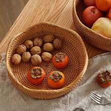 1pc/3pcs Rattan Woven Fruit Basket, Wavy Edge Bread Basket, Decorative Serving Basket For Living Room, Desktop, Bathroom, Kitchen Cabinet Storage Rack, Farmhouse Countertop Fruit Basket, Home Decor Gift Baskets