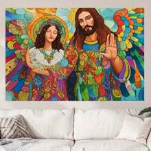1pc Polyester Humor Natural Artistic Polyester Backdrop, Woven Canvas, Horizontal Direction, No Electricity Needed