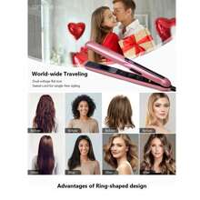 ANGENIL ANGENIL Chapinha de Ferro para Cabelo com Óleo de Argan para Mulheres, Alisador e Modelador de Cabelo 2 em 1, Chapinha Cerâmica Rosa Profissional e Portátil, Tela LCD, Aquecimento Rápido, Chapinha de 1 Polegada para Todos os Tipos de Cabelo