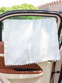 1件装汽车遮阳帘通用夏季车用窗帘华夫格汽车防晒窗帘侧窗帘