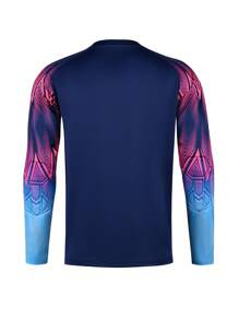 2pcs/Set Goalkeeper Uniform, Long Sleeve T-Shirt With Foam Chest Protector & Elbow Pads, Non-Slip Plastic Strips, Breathable Quick-Dry Striped Tee + Protective Elastic Waist Pants, Suitable For Training & Match