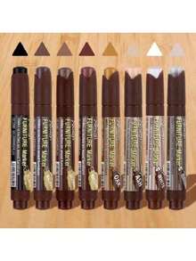 6/7 件家具修补笔 - 用于修复木材划痕和填充笔，适用于污渍、划痕、地板、橱柜、桌子 - 各种颜色可用于硬木修复