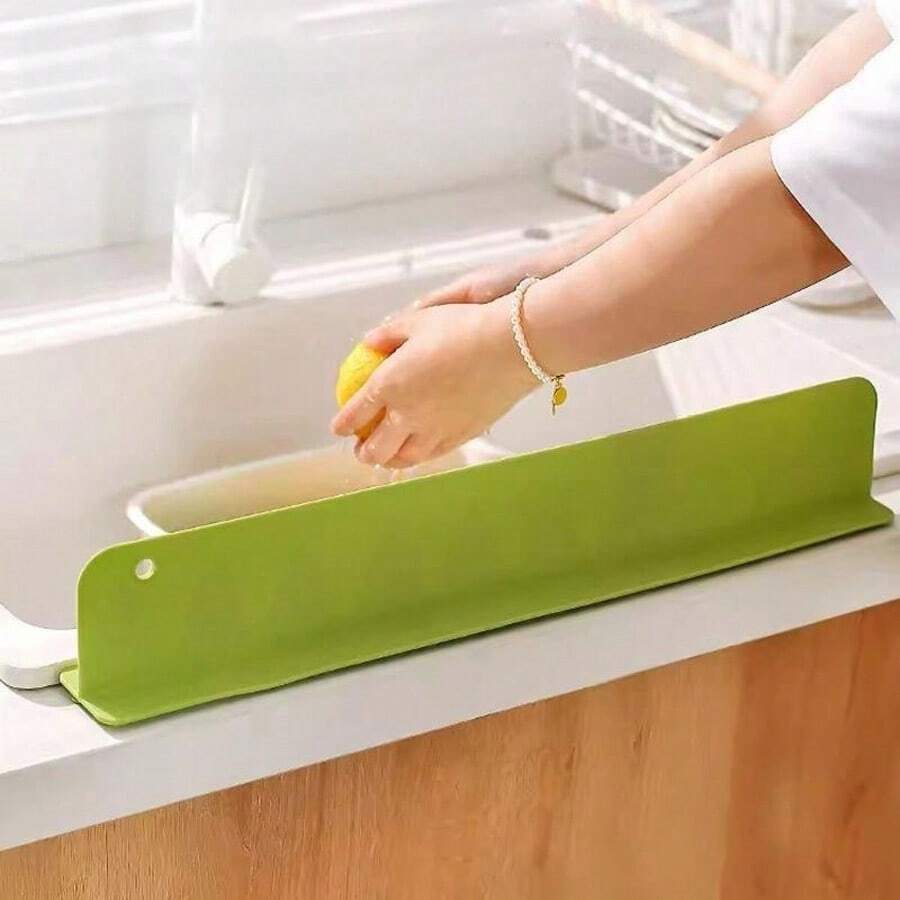 Protector antisalpicaduras multifuncional de silicona para encimeras de fregadero, protector contra salpicaduras de aceite, deflector de salpicaduras de fregadero, reutilizable y fácil de limpiar, adecuado para bordes de fregadero, cocina, baño y encimera de lavabo, tiras de agua protectoras - Gris - Ver 1
