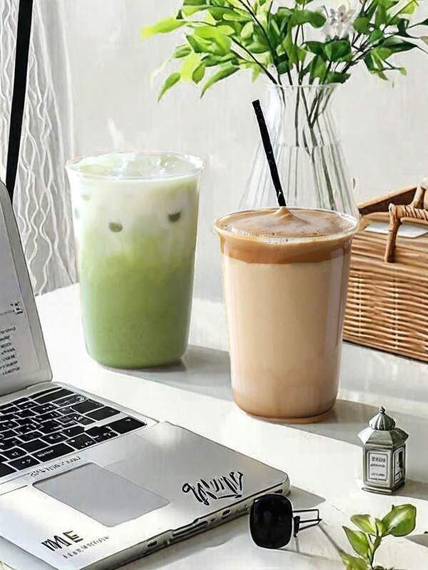 1 pieza Taza de café de hielo creativa, Taza de vidrio simple, Taza de leche de vidrio borosilicato de alta resistencia, Taza de café, Taza de bebida transparente resistente al calor, Vasos de bebida novedosos y multiusos, Utensilios de bebida de las cuatro estaciones - Ideal para el hogar, restaurante, oficina, cocina, al aire libre, accesorios de cafetería, uso en ocasiones especiales - Perfecto para café, leche, zumo, té, regalo para boda, cumpleaños, fiesta, vuelta al cole