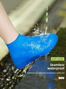 1 Pair Of Waterproof Latex Shoe Covers, Waterproof On Rainy Days, Thickened And Wear-Resistant, Waterproof Shoe Covers, Portable Foot Covers Suitable For Outdoor Hiking, Cycling, Tourism, Camping, Rainproof And Waterproof