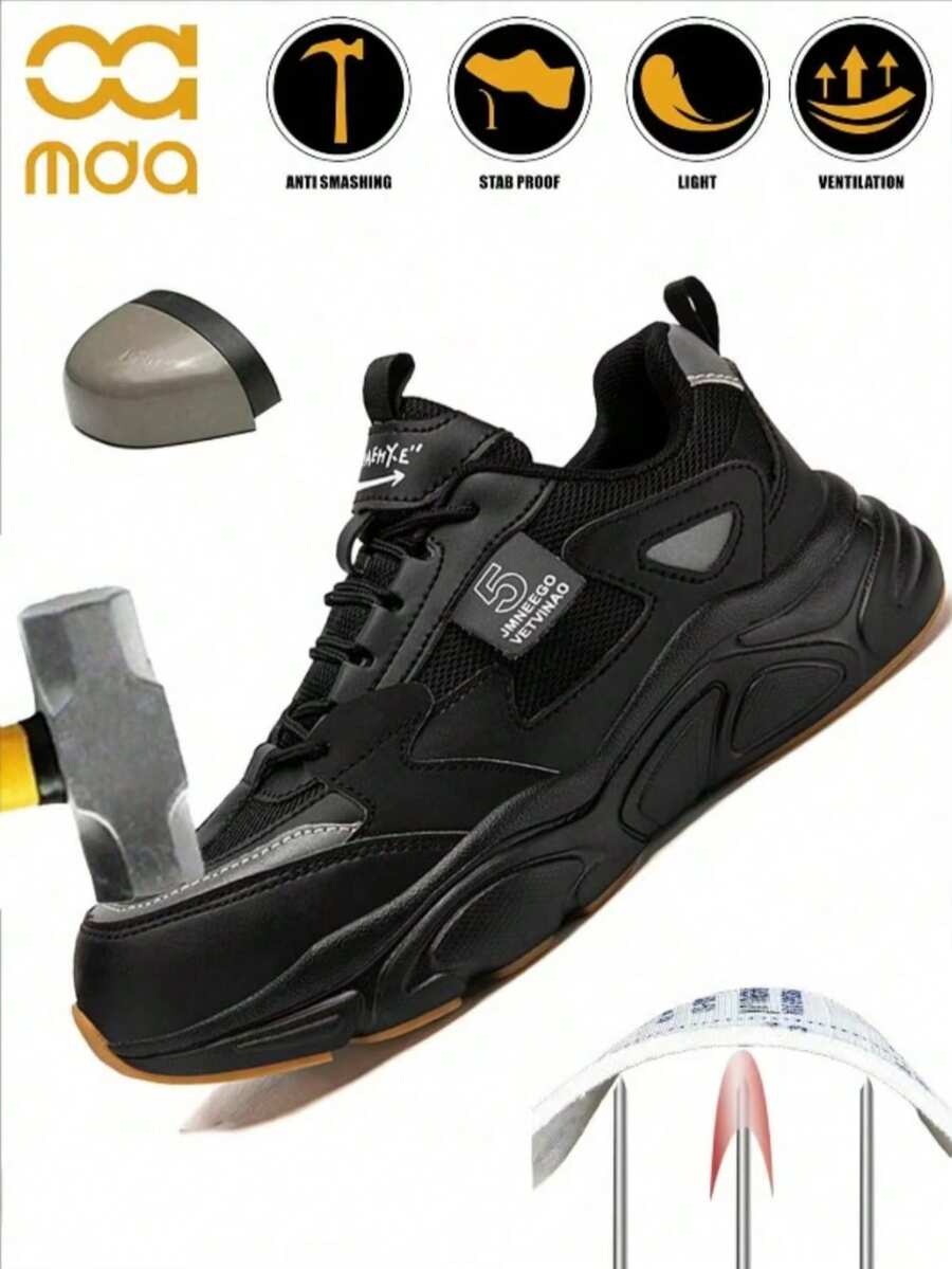 Zapatos de trabajo de seguridad para mujeres a prueba de aplastamiento y perforación, antideslizantes, transpirables, con puntera de acero, de moda con hebilla de cierre, zapatos de seguridad