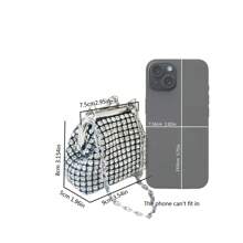 Dancing Engine حقيبة مسائية فاخرة مصممة مرصعة بالراين ستون، حقيبة يد مصنوعة يدويًا، حقيبة سهرة، حقيبة حفلات، حقيبة كتف صينية