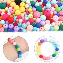 20-100 unidades/pacote de contas redondas pintadas de acrílico, sortimento de cores aleatórias, vários tamanhos, cores doces fofas e casuais da moda para fazer joias faça você mesmo, colar, pulseira, chaveiro, decoração de telefone, atacado