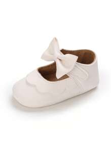 Infant Infant Girls Wedding Dress Shoes Bow Ballet Princess Mary Jane Flats Toddler First Walkers Sneaker Newborn Crib Baptism Shoes