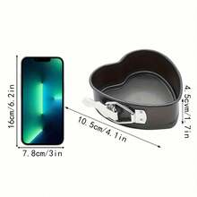 1pc Heart Detachable Bottom Baking Pan (4.13''), Nonstick Baking Pans Spring Form For Cheesecake, Fried Eggs, Pudding Mold, Cake MoldTier, Wedding Cakes, And More - Removable Bottom, Leakproof Bakeware Sets, Baking Tools, Kitchen Accessories - Grey - View 2