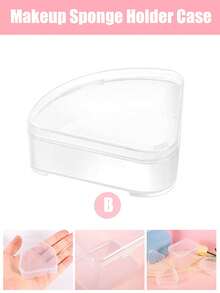 Make-up-Schwamm-Aufbewahrungsbox, Make-up-Schwamm-Puff-Schutzbehälter-Aufbewahrungsbox, geeignet für Reisen, Make-up-Werkzeuge, Nagelzubehör-Aufbewahrung, Make-up-Aufbewahrungsbox (transparent) - Transparent - Übersicht 11