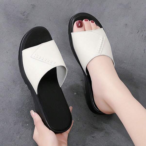 Women's New Fashionable, Simple And Elegant Casual Lightweight Soft-Bottomed Comfortable Black Sandals. Slip-Resistant, Anti-Bacterial, Anti-Odor, Soft And Open-Toe Flat Sandals, Suitable For Summer Outdoors, Travel, Holidays, Outer Wear Slippers And Home Slippers