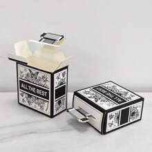 10pcs Creative Minimalist Perfume Bottle Shaped Gift Boxes, Ins Style Black & White Foldable Candy/Present Package Boxes, Festival Party Decorations