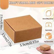 36/60pcs-Mini Kraft Paper Gift Box - Multipurpose Jewelry Wrapping For Rings, Earrings, Wedding & Birthday Gifts, Holidays & Christmas - Stand-Alone Use, No Power Required, Jewelry Making Display & Packing Supplie