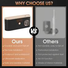 1 Pc Intelligent Toothbrush Sterilizer With Toothpaste Dispenser Wall-Mounted Toothbrush Holder, Toothbrush Rack And Sterilizer, Toothbrush Organizer With 5 Slots, Bathroom Accessory, Home Decor, Battery Capacity: 1200mAh - Multicolor - View 12