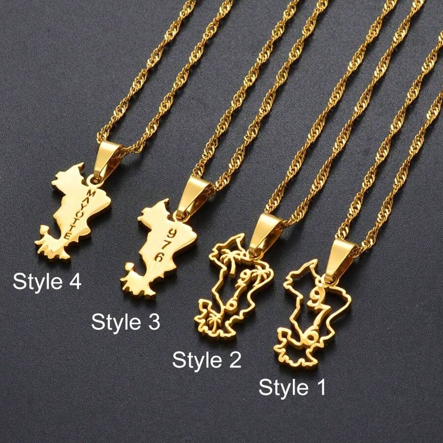 1pc 2.5cm Mayotte Pendant Necklaces For Women Girls Mamoudzou Mahore Jewelry