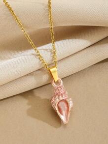 1pc Cute Multicolor Fashion Popular Sea Life Conch Pendant Girl Summer Clavicle Necklace Sweet Cute Street Accessories For Daily, Beach Party, Dance Wear, Holiday Birthday Gift ﻿