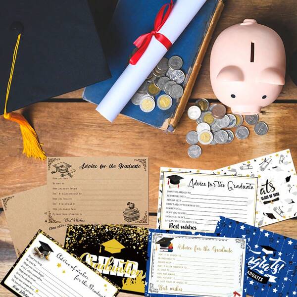 Set de 8 tarjetas de felicitación para la temporada de graduación, tarjetas de mensaje para la ceremonia de graduación 2025, tarjetas de bendición para la fiesta de graduación con mensaje escrito a mano, tarjetas de bendición con tema de la ceremonia de graduación, tarjetas de regalo para la temporada de graduación, tarjetas de bendición para amigos en la temporada de graduación