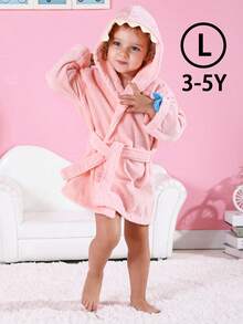 MICHLEY Kids Green Dinosaur Hooded Bathrobe, Soft & Comfortable, Suitable For Bathing, Swimming Pool