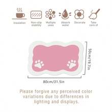 1 pièce Tapis d'alimentation exclusive pour animaux de compagnie, antidérapant, absorbant et facile à nettoyer avec drainage de l'eau pour chats et chiens, blanc/rose/gris, tapis à nourriture pour animaux de compagnie, tapis de séchage de plat, tapis de porte, décoration de la maison, décoration de cuisine, décoration de la chambre, cadeau parfait pour les amateurs d'animaux de compagnie, convient à toutes les tailles d'animaux de compagnie, petits chiens, gros chiens, chatons, lit pour animaux de compagnie - applicable pour la cuisine, la salle à manger, le comptoir, le bar, le salon, la salle de bain, polyvalent, avec fond en caoutchouc imperméable, doux et facile à ranger