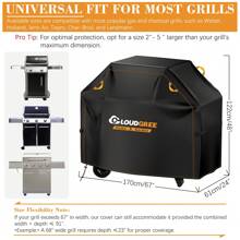 [210D Orange Line Grill Cover] Tear-Resistant Oxford Cloth Grill Cover For Gas Grills, With Adjustable Hem Drawstring, Suitable For Weber, Char-Broil, Nexgrill And Other Grill Models.