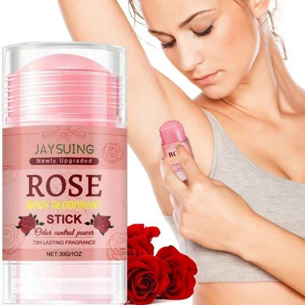 Desodorante en barra de 72 horas con aroma a rosa - Desodorante unisex para axilas, Body y áreas íntimas